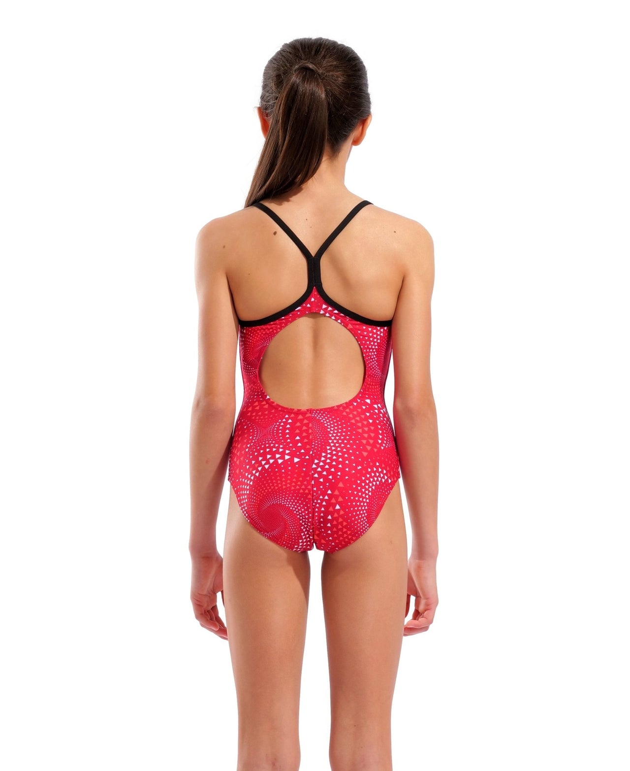 ARENA GIRLS FIREFLOW LIGHTDROP BACK SWIMSUIT - Red