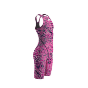 ARENA GIRLS POWERSKIN ST NEXT SNAKESKIN OPEN BACK KNEESUIT - Pink