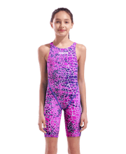 ARENA GIRLS POWERSKIN ST NEXT SNAKESKIN OPEN BACK KNEESUIT - Pink