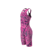 ARENA GIRLS POWERSKIN ST NEXT SNAKESKIN OPEN BACK KNEESUIT - Pink