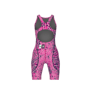 ARENA GIRLS POWERSKIN ST NEXT SNAKESKIN OPEN BACK KNEESUIT - Pink