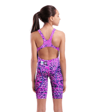 ARENA GIRLS POWERSKIN ST NEXT SNAKESKIN OPEN BACK KNEESUIT - Pink