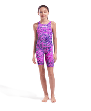 ARENA GIRLS POWERSKIN ST NEXT SNAKESKIN OPEN BACK KNEESUIT - Pink