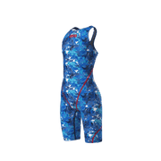 ARENA GIRLS POWERSKIN ST NEXT SPLASHY MULTI OPEN BACK KNEESUIT - Multicolour