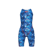 ARENA GIRLS POWERSKIN ST NEXT SPLASHY MULTI OPEN BACK KNEESUIT - Multicolour