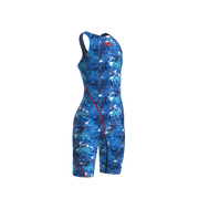 ARENA GIRLS POWERSKIN ST NEXT SPLASHY MULTI OPEN BACK KNEESUIT - Multicolour