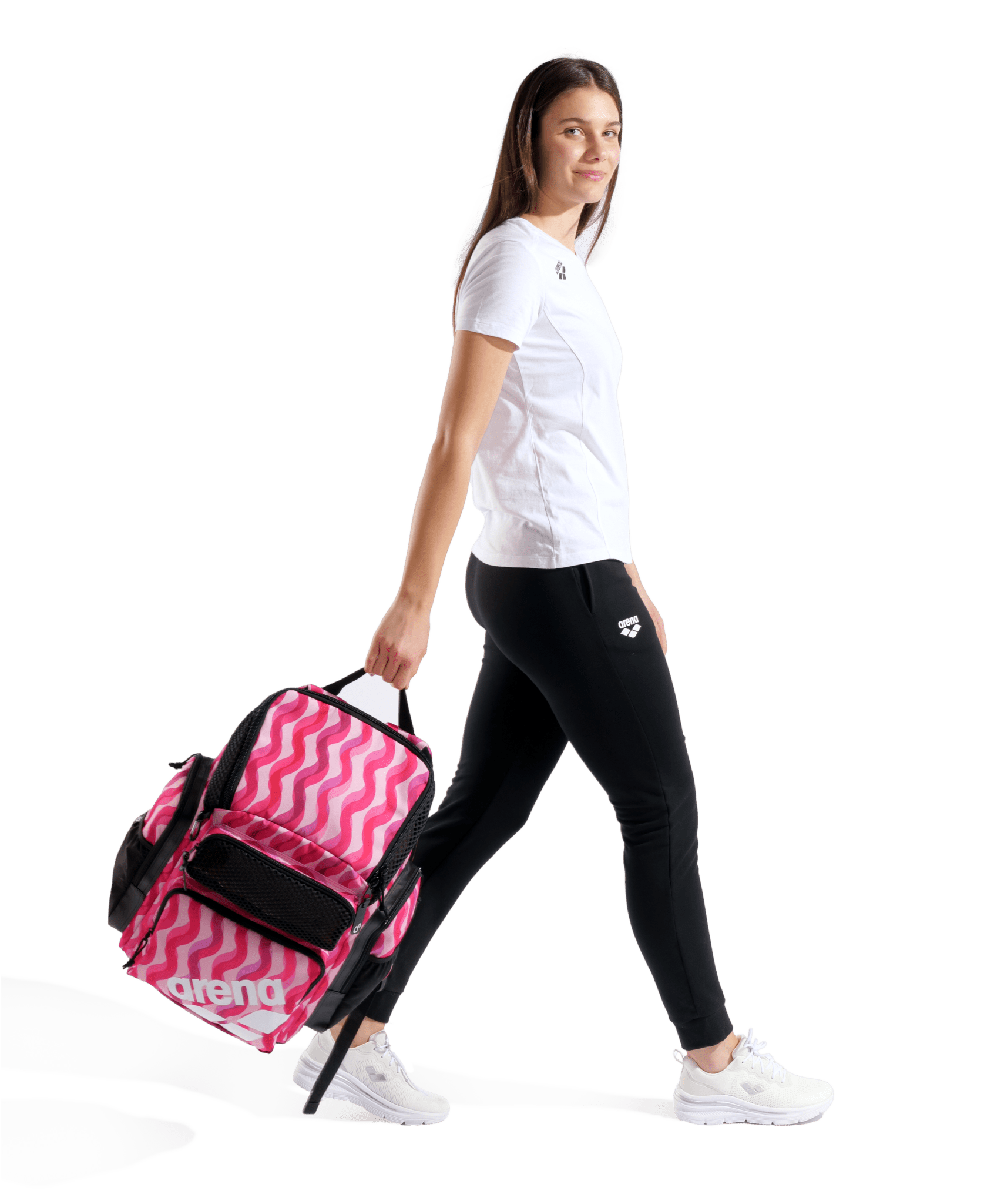 ARENA ONE GO BACKPACK 45L ALLOVER RIPPLE PRINT - Pink
