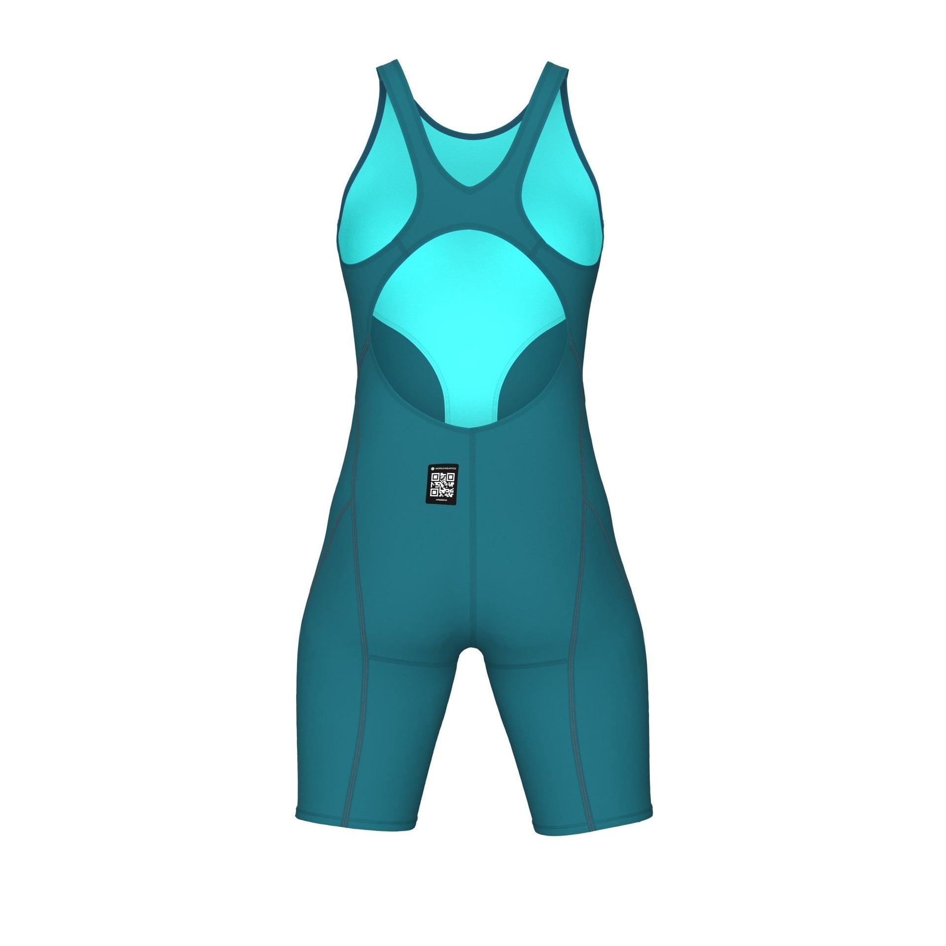 ARENA WOMENS POWERSKIN IMPULSO JADE AURA OPEN BACK KNEESUIT - Green