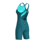 ARENA WOMENS POWERSKIN IMPULSO JADE AURA OPEN BACK KNEESUIT - Green