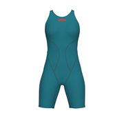 ARENA WOMENS POWERSKIN IMPULSO JADE AURA OPEN BACK KNEESUIT - Green