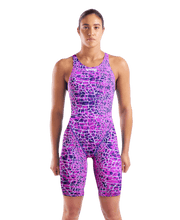 ARENA WOMENS POWERSKIN ST NEXT SNAKESKIN OPEN BACK KNEESUIT - Pink