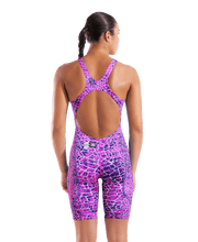 ARENA WOMENS POWERSKIN ST NEXT SNAKESKIN OPEN BACK KNEESUIT - Pink