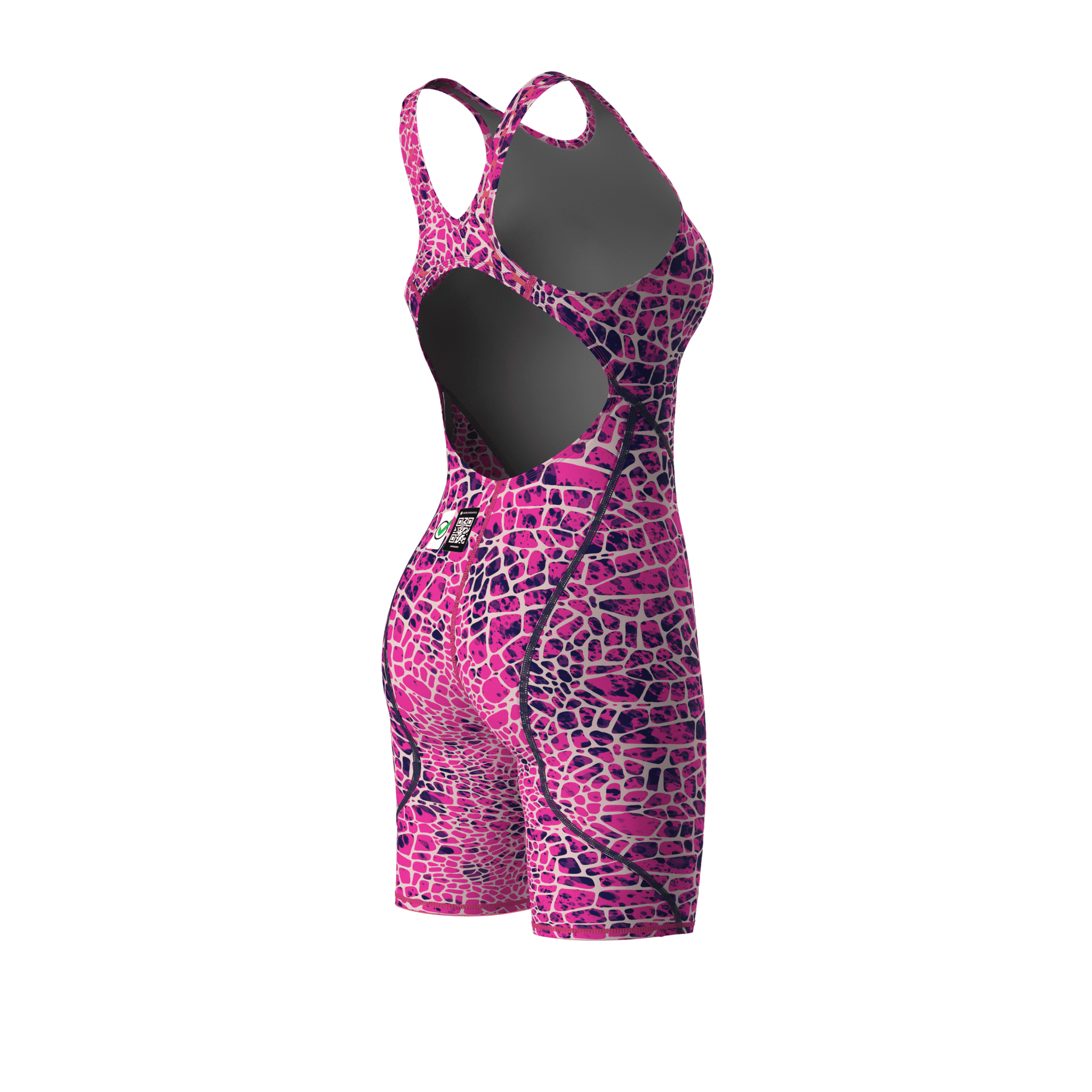 ARENA WOMENS POWERSKIN ST NEXT SNAKESKIN OPEN BACK KNEESUIT - Pink