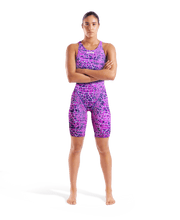 ARENA WOMENS POWERSKIN ST NEXT SNAKESKIN OPEN BACK KNEESUIT - Pink