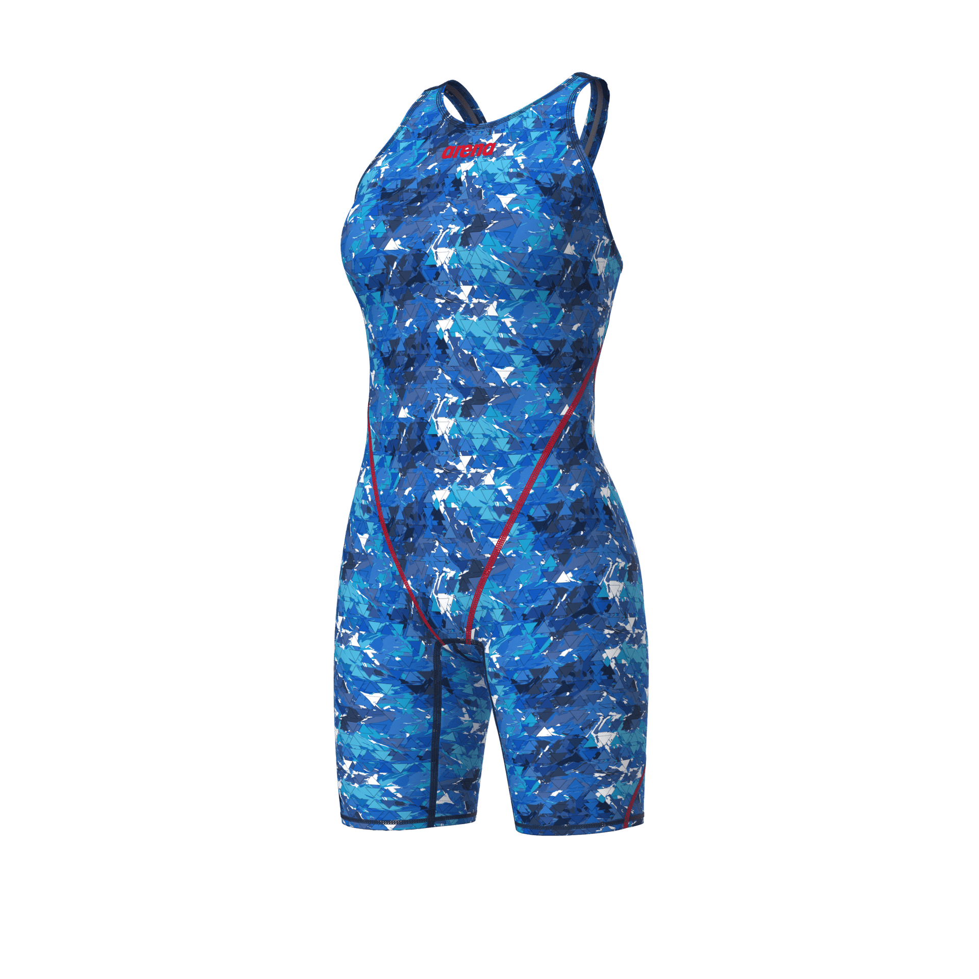 ARENA WOMENS POWERSKIN ST NEXT SPLASHY MULTI OPEN BACK KNEESUIT - Multicolour