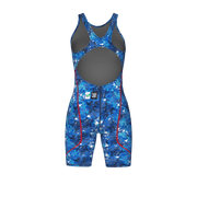 ARENA WOMENS POWERSKIN ST NEXT SPLASHY MULTI OPEN BACK KNEESUIT - Multicolour