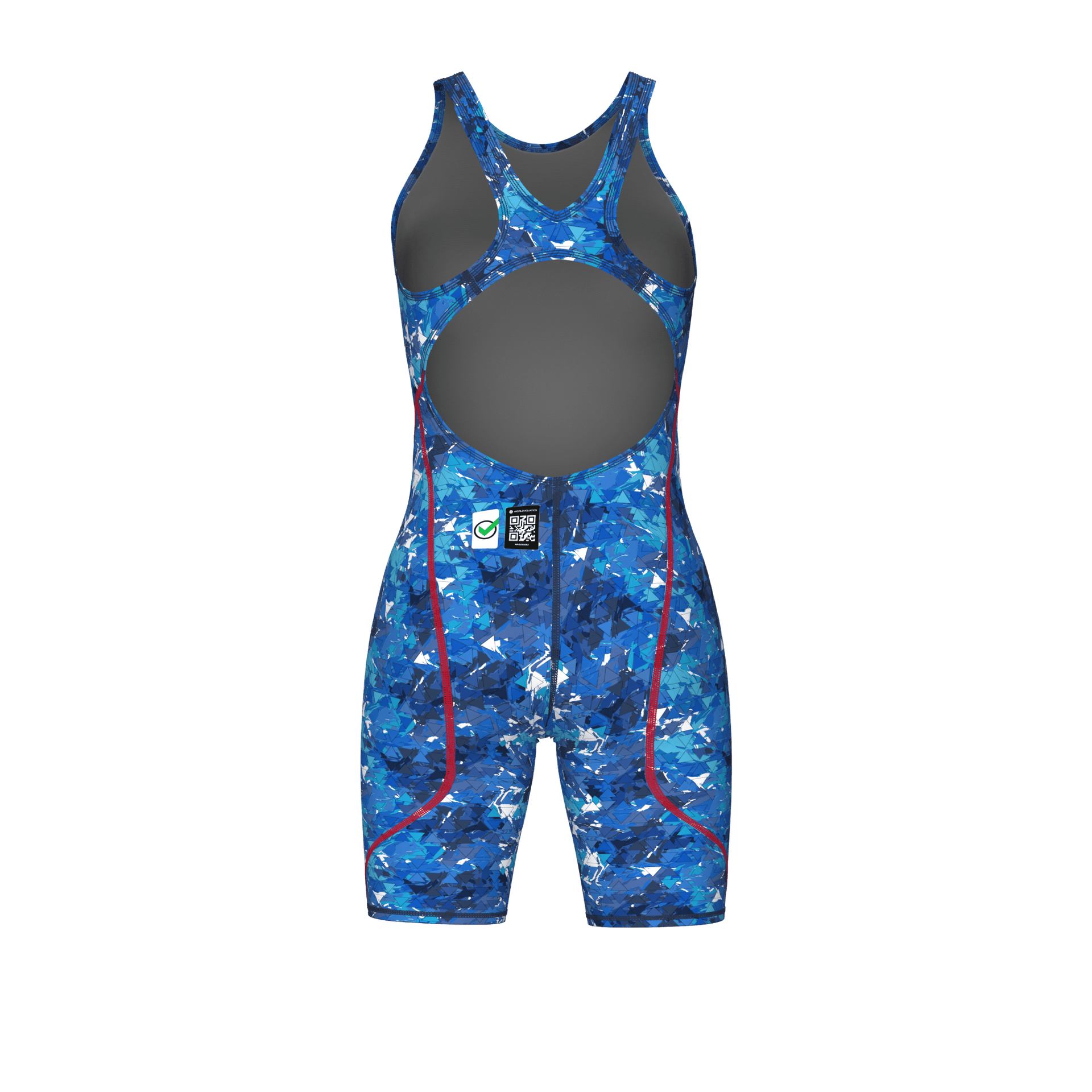 ARENA WOMENS POWERSKIN ST NEXT SPLASHY MULTI OPEN BACK KNEESUIT - Multicolour