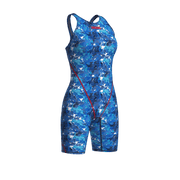 ARENA WOMENS POWERSKIN ST NEXT SPLASHY MULTI OPEN BACK KNEESUIT - Multicolour