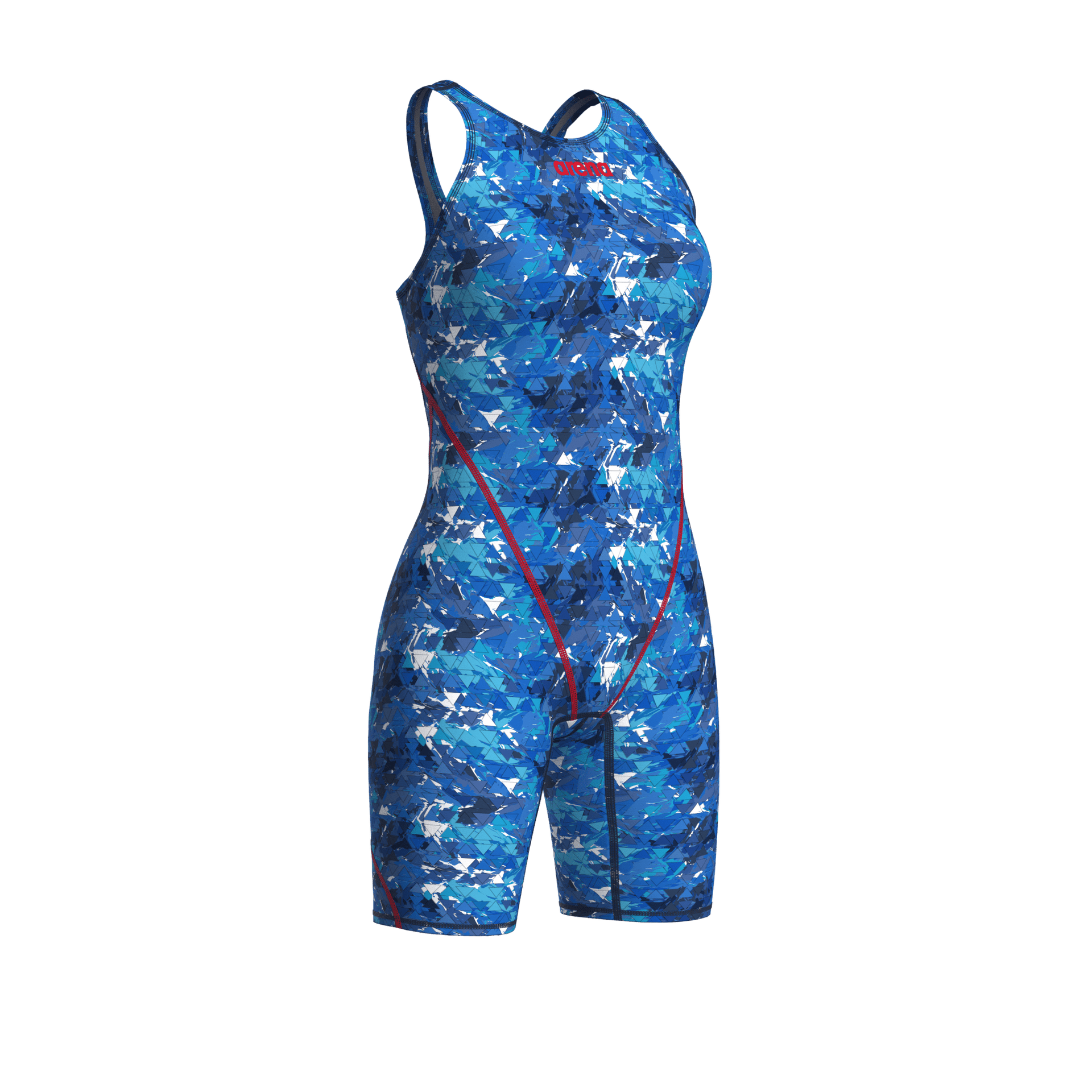 ARENA WOMENS POWERSKIN ST NEXT SPLASHY MULTI OPEN BACK KNEESUIT - Multicolour