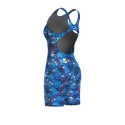 ARENA WOMENS POWERSKIN ST NEXT SPLASHY MULTI OPEN BACK KNEESUIT - Multicolour