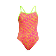 FUNKITA GIRLS SWIM SCHOOL SINGLE STRAP ONE PIECE - Coral