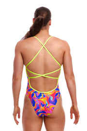 FUNKITA WOMENS SUMMER SWIRL STRAPPED IN ONE PIECE - Multicolour