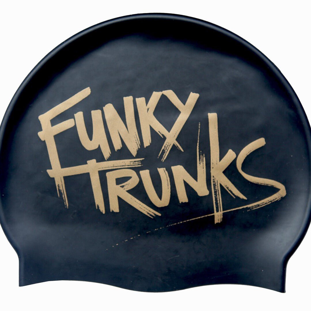 FUNKY TRUNKS BRONZED SILICONE SWIMMING CAP - Black