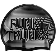 FUNKY TRUNKS SILVER LINES SILICONE SWIMMING CAP - Black