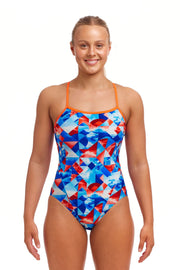 FUNKITA WOMENS BIG SWELL SINGLE STRAP ONE PIECE - Blue