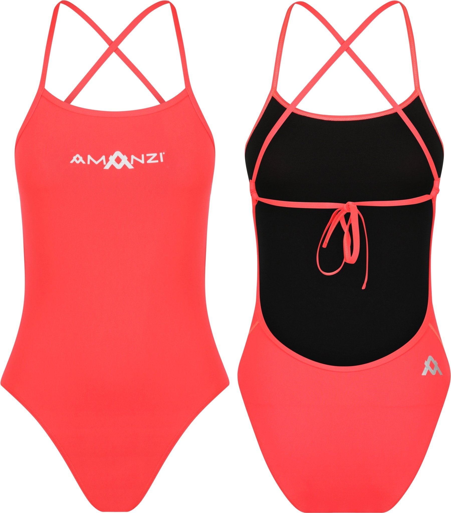 AMANZI GIRLS ATOMIC TIE BACK ONE PIECE - Coral