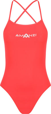 AMANZI GIRLS ATOMIC TIE BACK ONE PIECE - Coral