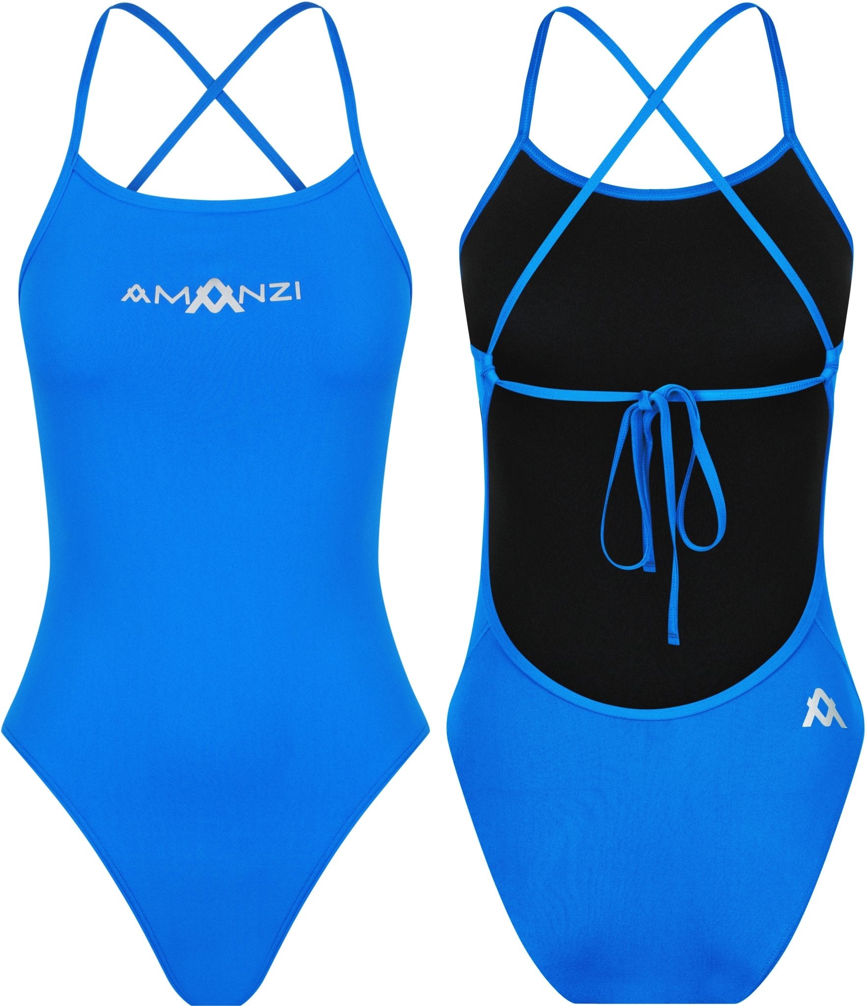 AMANZI GIRLS AZURE TIE BACK ONE PIECE - Blue