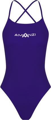 AMANZI GIRLS BLUEBERRY TIE BACK ONE PIECE - Indigo