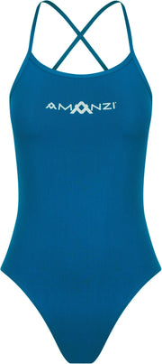 AMANZI GIRLS NEPTUNE TIE BACK ONE PIECE - SteelBlue