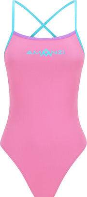 AMANZI GIRLS SUGAR PLUM TIE BACK ONE PIECE - Pink