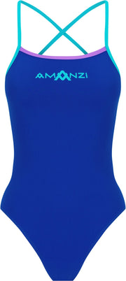 AMANZI WOMENS BALTIX TIE BACK ONE PIECE - Blue