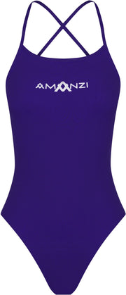 AMANZI WOMENS BLUEBERRY TIE BACK ONE PIECE