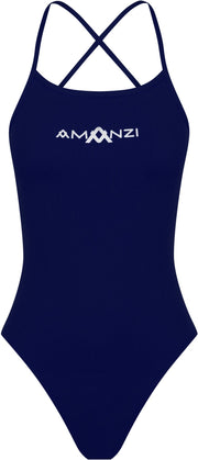 AMANZI WOMENS SAPPHIRE TIE BACK ONE PIECE - Navy