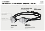 ARENA COBRA CORE SWIPE MIRROR GOGGLES SILVER LENSES