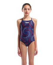 ARENA GIRLS FIREFLOW LIGHTDROP BACK SWIMSUIT - Navy