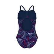 ARENA GIRLS FIREFLOW LIGHTDROP BACK SWIMSUIT - Navy