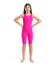 ARENA GIRLS POWERSKIN IMPULSO SHOCKING PINK & WATER OPEN BACK KNEESUIT