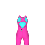 ARENA GIRLS POWERSKIN IMPULSO SHOCKING PINK & WATER OPEN BACK KNEESUIT - Pink