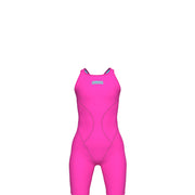ARENA GIRLS POWERSKIN IMPULSO SHOCKING PINK & WATER OPEN BACK KNEESUIT
