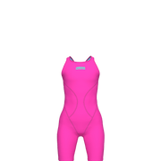 ARENA GIRLS POWERSKIN IMPULSO SHOCKING PINK & WATER OPEN BACK KNEESUIT - Pink