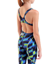 ARENA GIRLS POWERSKIN ST NEXT AQUA GLEAM OPEN BACK KNEESUIT
