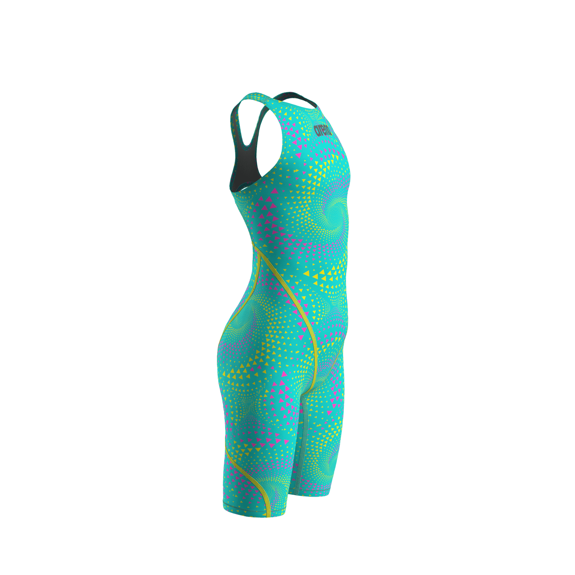 ARENA GIRLS POWERSKIN ST NEXT FIREFLOW SEAGLASS OPEN BACK KNEESUIT - Aqua