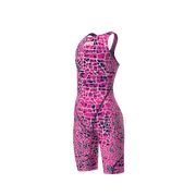 ARENA GIRLS POWERSKIN ST NEXT SNAKESKIN OPEN BACK KNEESUIT - Pink