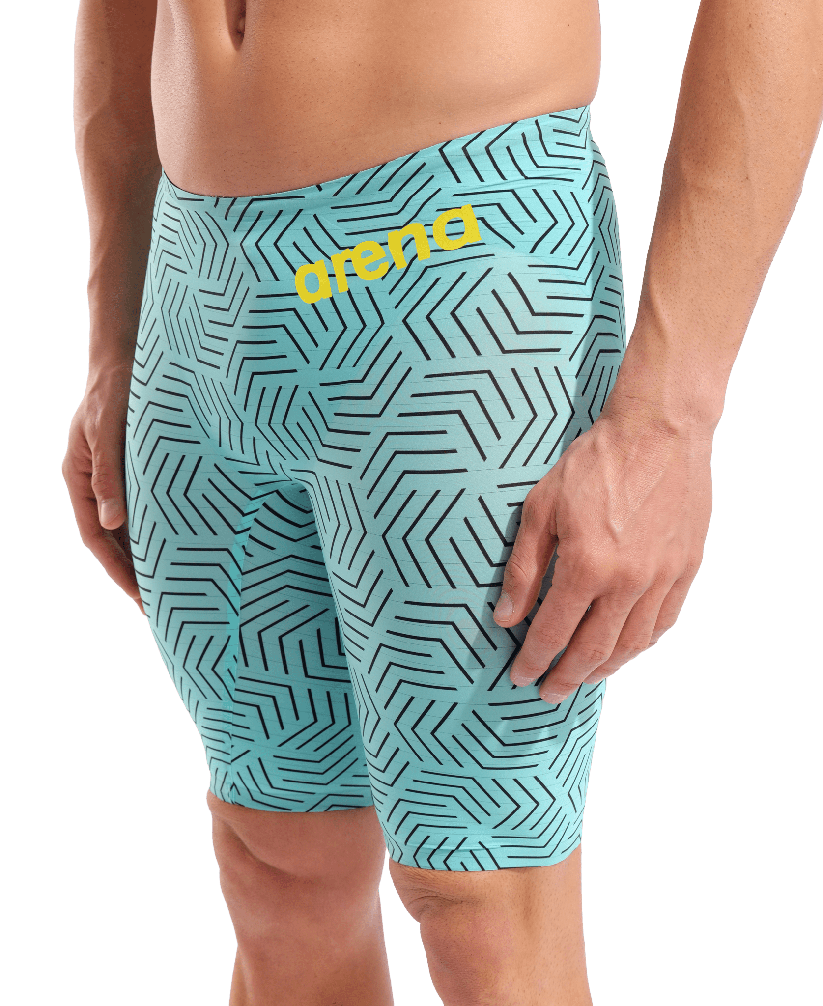 ARENA MENS POWERSKIN WATER MAZE CARBON AIR² JAMMER - Aqua