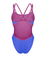 ARENA WOMENS HYPERFLOW SOLID DOUBLE CROSS BACK SWIMSUIT - Blue
